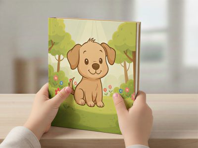 Smiling Puppy Cartoon Vector Illustration (EPS, SVG, PNG)