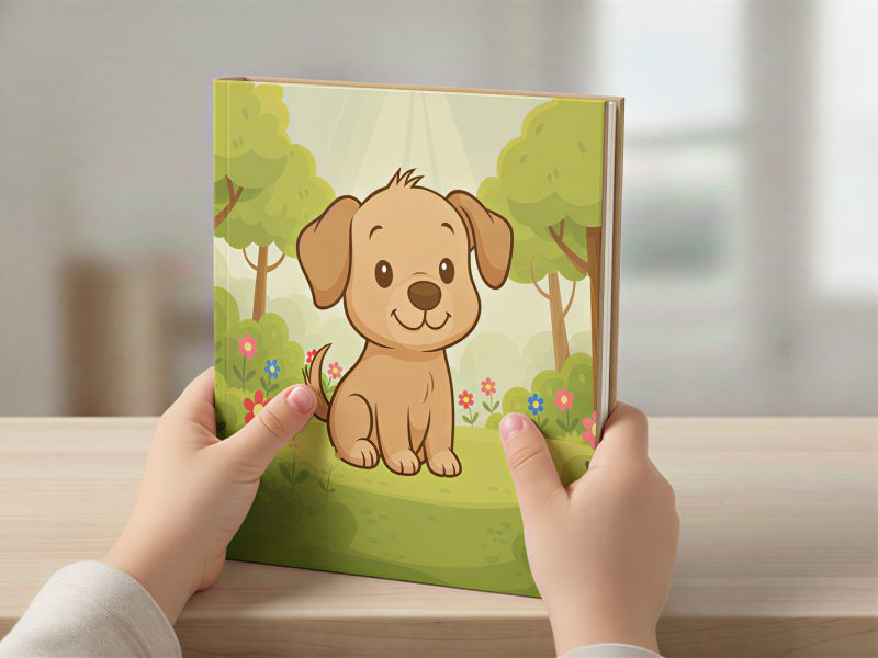 Cute Cartoon Dog Character, children's book illustrator