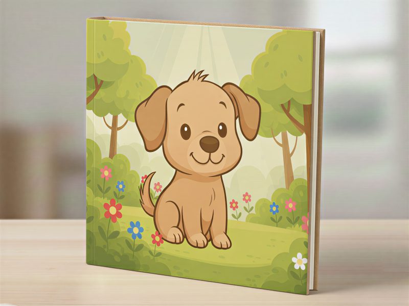 Cute Cartoon Dog Character, children's book illustrator