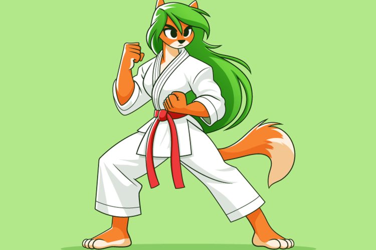Karate Fox Cartoon Character