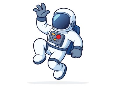 Astronaut Cartoon Character in Vector Illustration