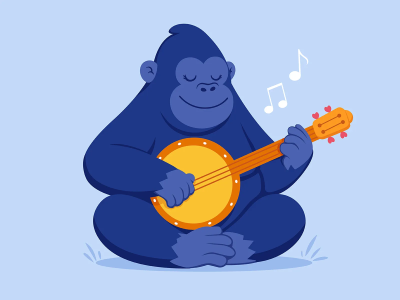 funny gorilla cartoon png download, purple gorilla in cartoon style