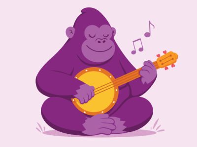 Happy Gorilla Character in Vector illustration
