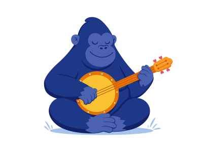 funny gorilla cartoon png download, purple gorilla in cartoon style