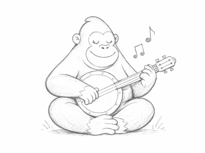 funny gorilla cartoon png download, purple gorilla in cartoon style