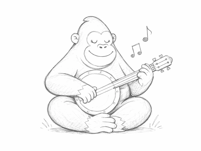 funny gorilla cartoon png download, purple gorilla in cartoon style
