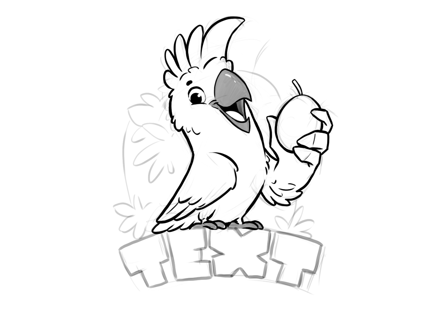 pencil sketch funny mascot logo