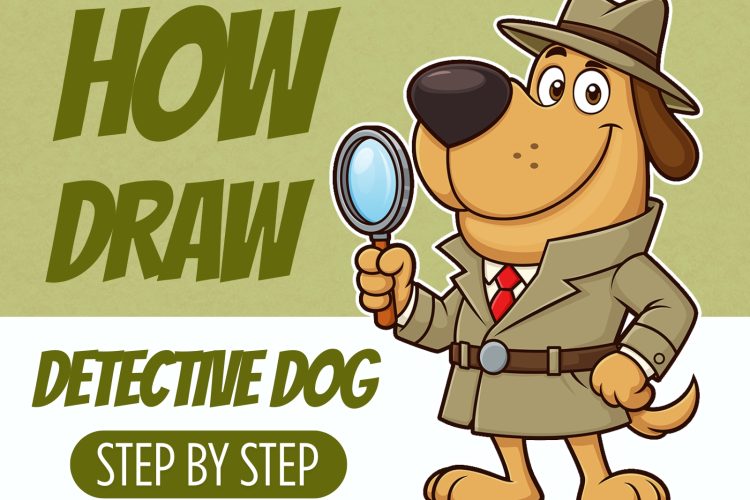 How to Draw a Cartoon Detective Dog Character (Step by Step)