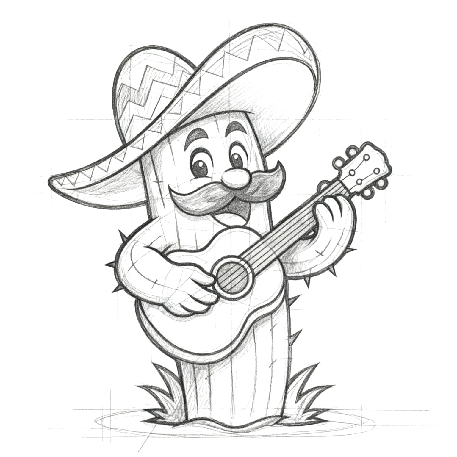 Initial concept cactus sketch