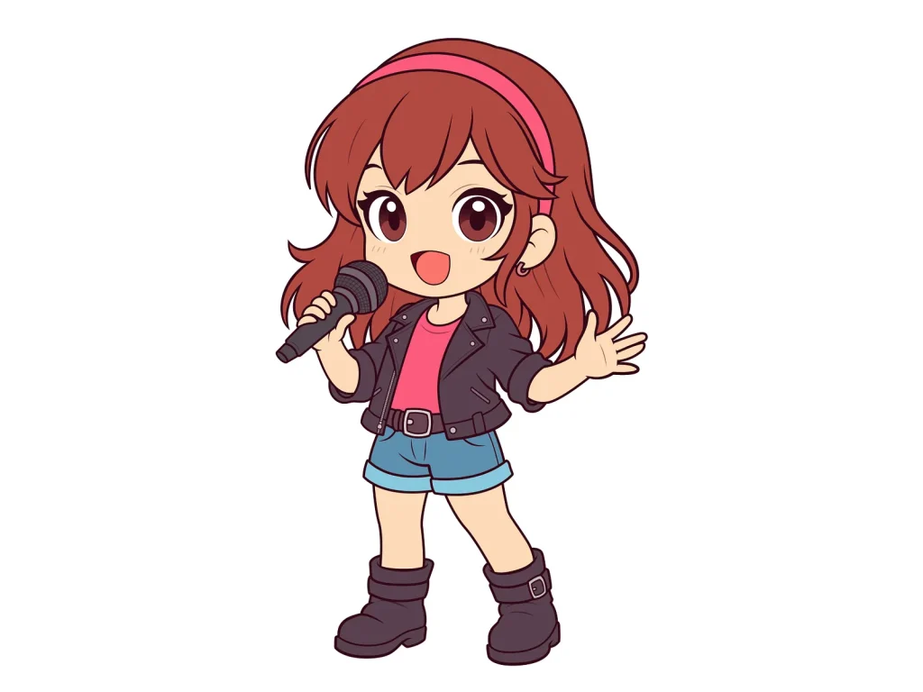 Step 3: Add Base Colors to the Chibi Singer Girl