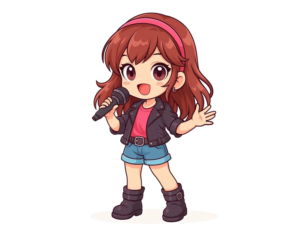 Step 4: Add Shadows and Highlights to Bring the Cartoon Singer Girl to Life