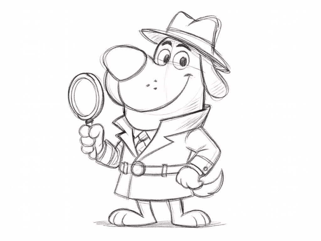 Rough Concept Sketch of the Detective Dog