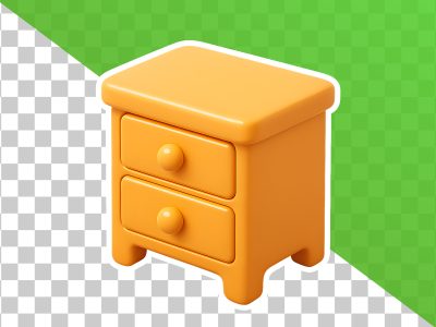 3d cabinet icon on transparent background