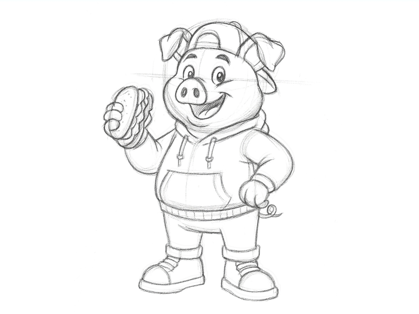 Rough Concept Sketch of the Pig Character