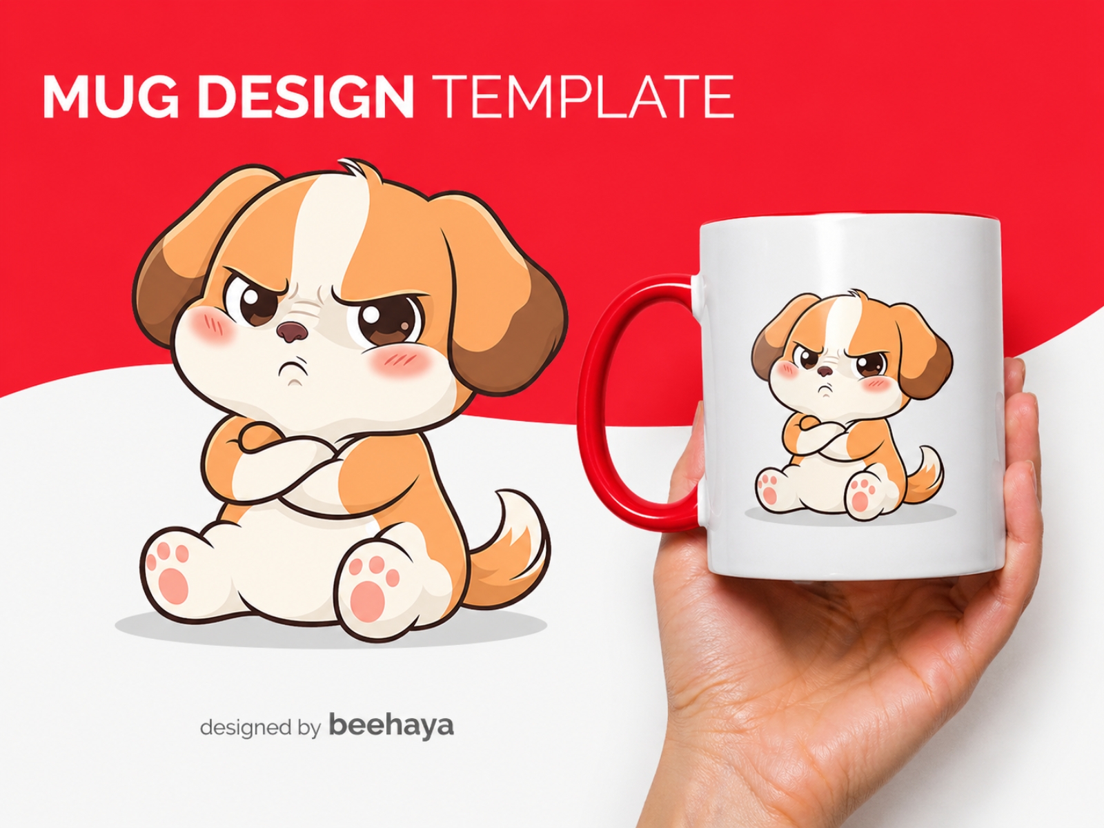 cartoon puppy for mug design