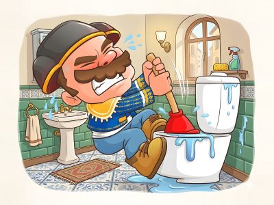 Custom Plumbing Logo Design in Cartoon Style