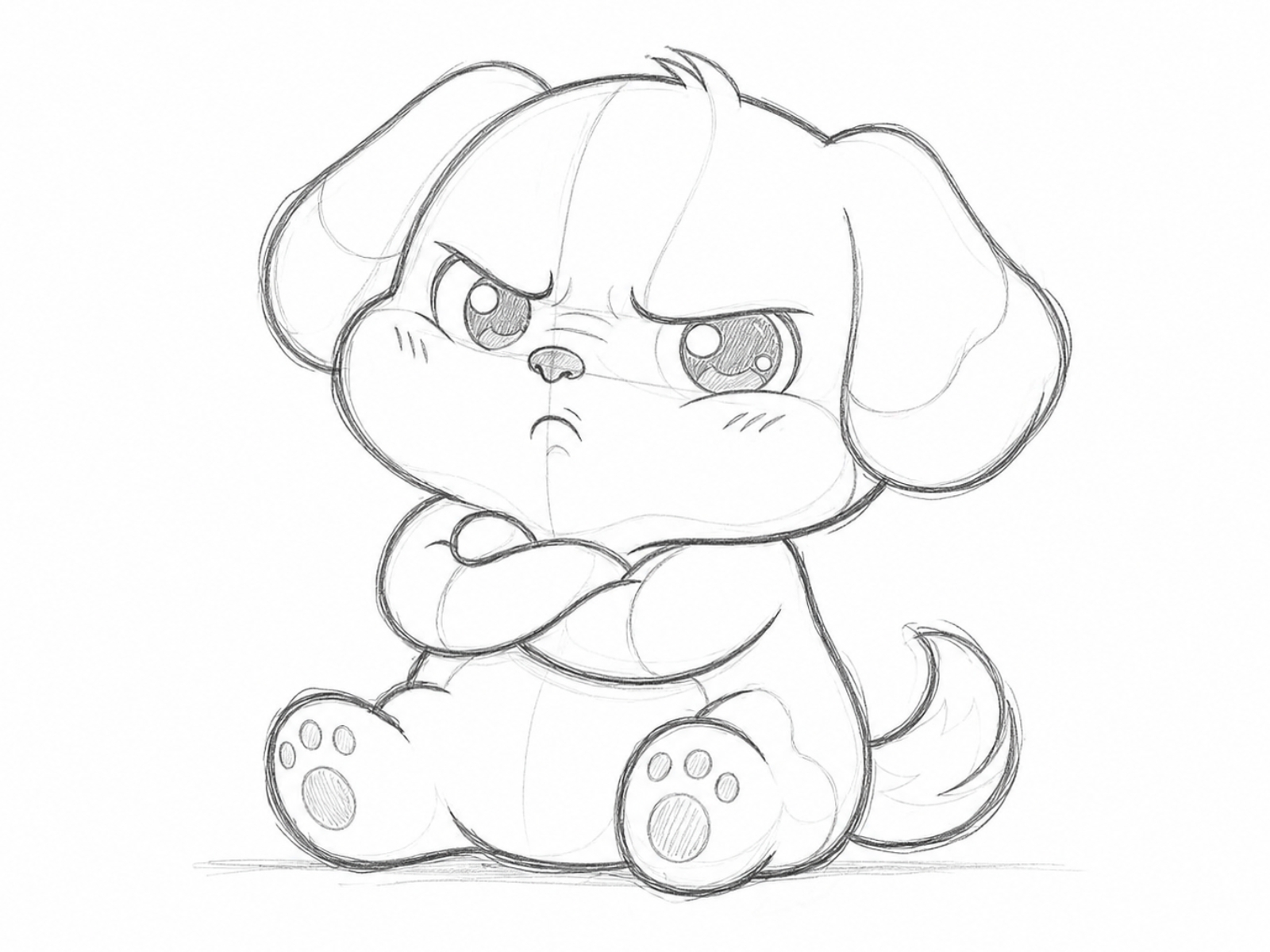 puppy cartoon sketch