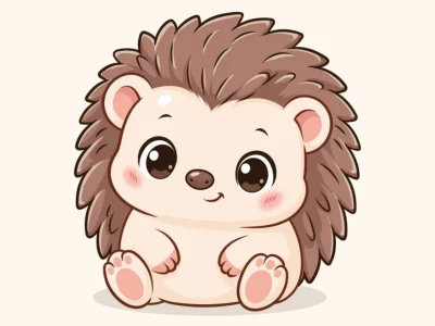 3D Plush Hedgehog AI Prompt + 2D Vector Animal Mascot Illustration