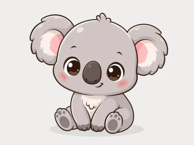 3D Plush Koala ChatGPT AI Prompt + 2D Vector Mascot Illustration