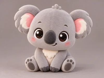 3D Plush Koala ChatGPT AI Prompt + 2D Vector Mascot Illustration
