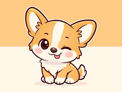 Baby Dog Cartoon Illustration in Vector Style