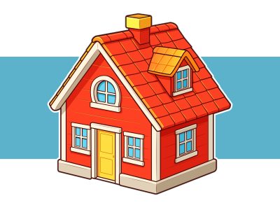 Minimal Cartoon House Vector Illustration For Gamming
