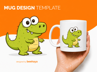 Funny Baby Dinosaur Cartoon Vector Illustration for Sticker