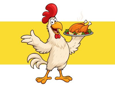 Cartoon Chicken Chef Mascot Vector Clipart